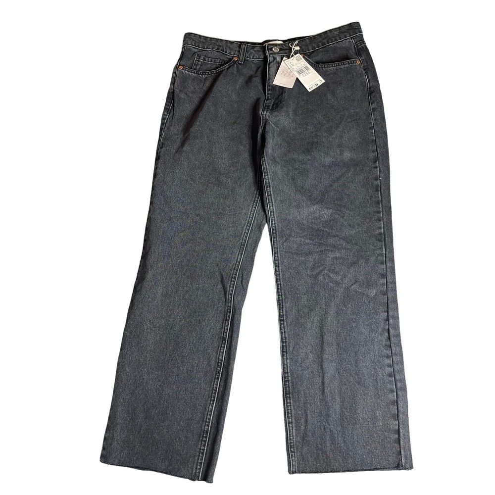 Women's Jeans Size 10 Black Wash NEW MNG Blanca Mid Waist Straight Leg